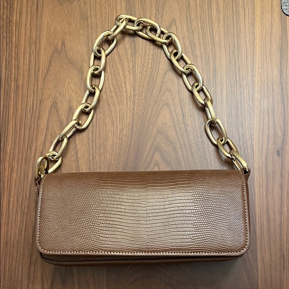 House of Want Brown Chain Strap Women's Bag